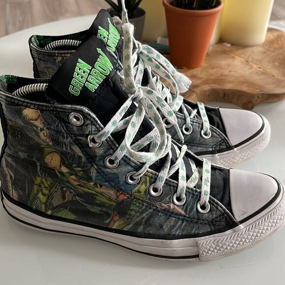 CONVERSE DC Comics Green Arrow Hi Top Sneakers - Picture 2 of 12